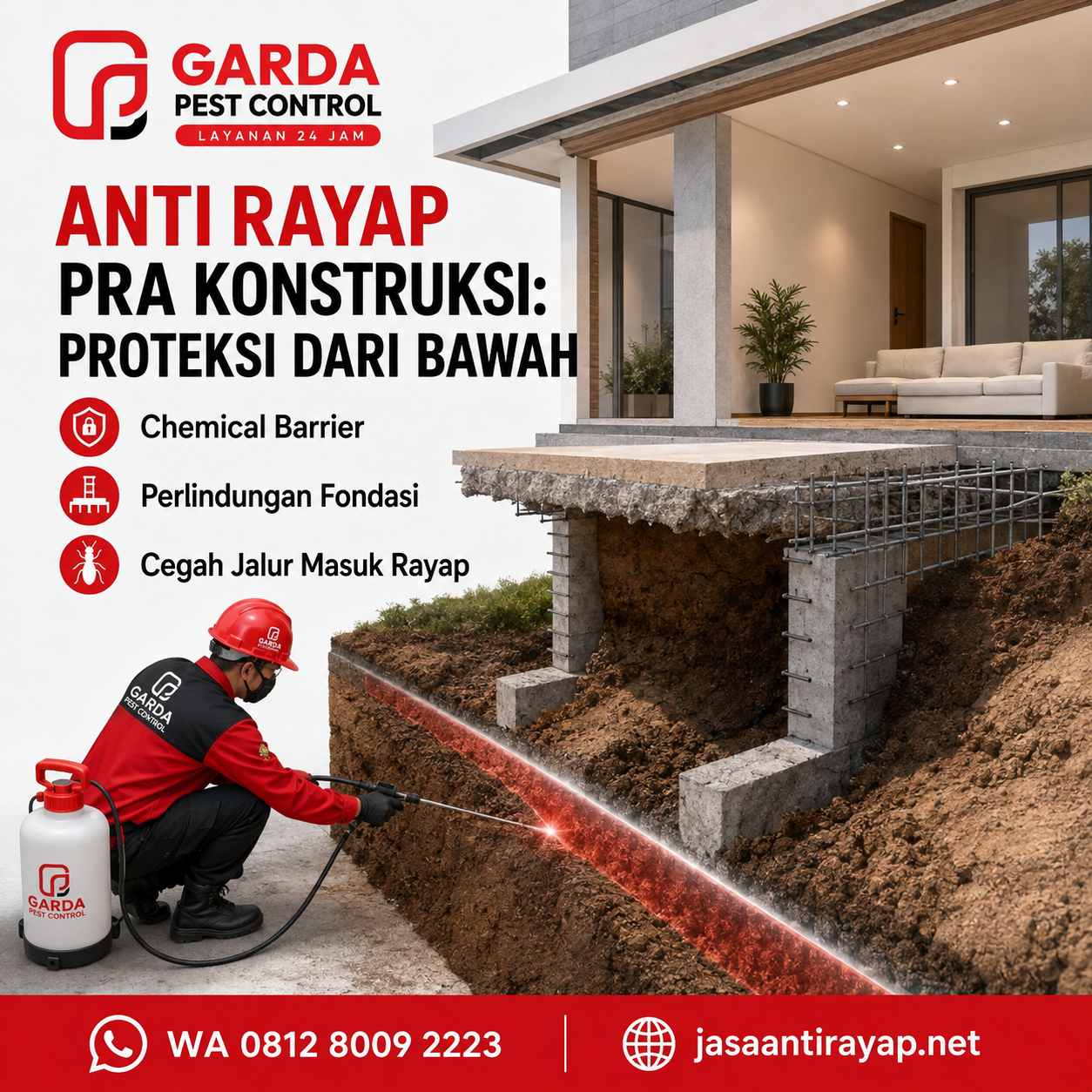 Perlindungan Maksimal Jasa Anti Rayap Pra Konstruksi Proyek Perumahan Garut Bersama GAN PESTCON