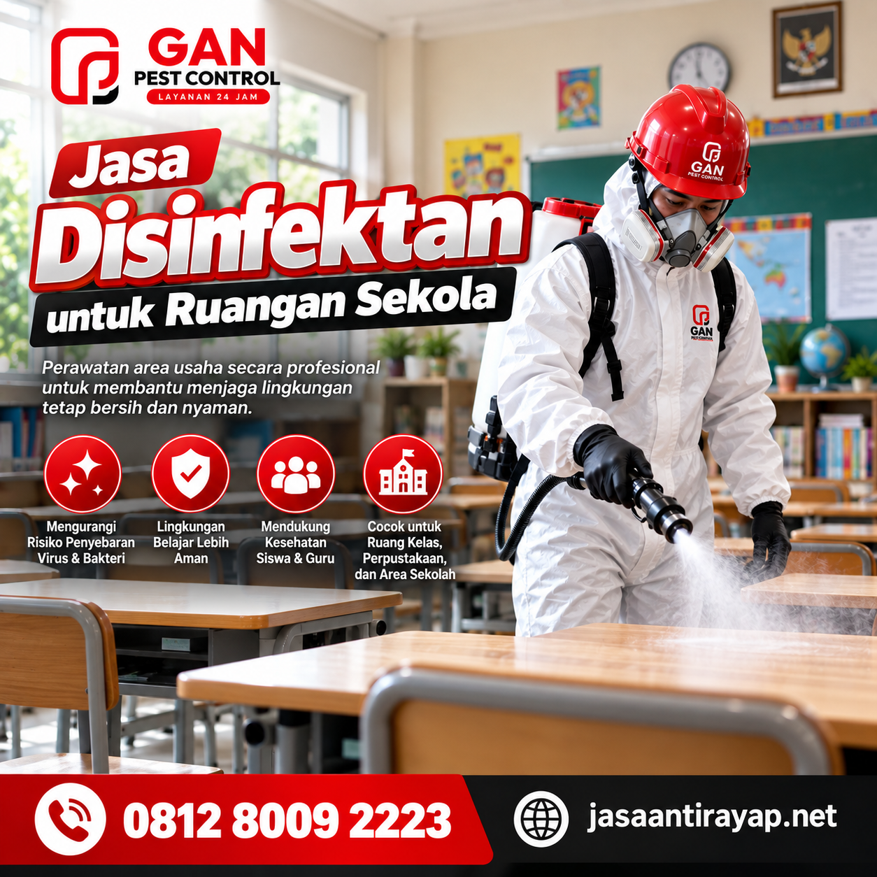 Jasa Sterilisasi Disinfektan Sekolah Influenza Garut 